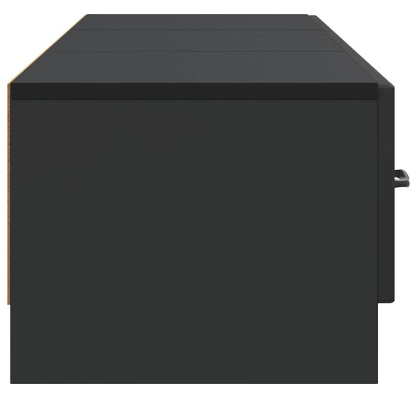 TV szekrény fiókkal Fekete 147 x 34,5 x 27 cm Szerelt Fa