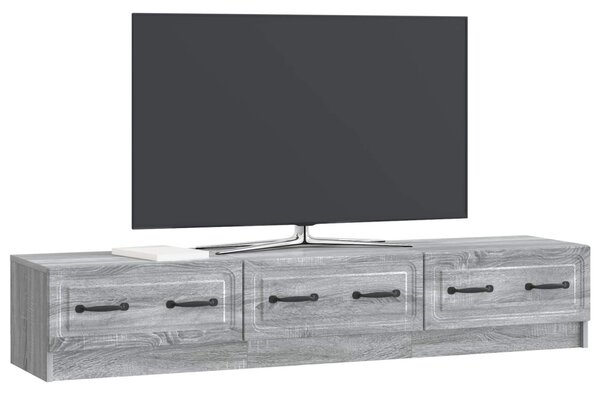 TV szekrény fiókkal Szürke Sonoma 147 x 34,5 x 27 cm Szerelt Fa