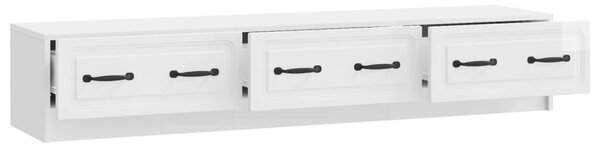 TV szekrény Magasfényű Fehér 147 x 34,5 x 27 cm Szerelt Fa