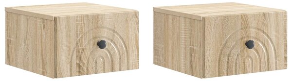 Fali éjjeli szekrény 2 pcs Sonoma Tölgy 33 x 34,5 x 20 cm