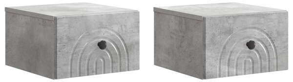 Fali éjjeli szekrény 2 pcs Betonszürke 33 x 34,5 x 20 cm