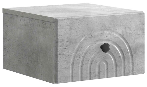 Fali éjjeli szekrény Betonszürke 33 x 34,5 x 20 cm Szerelt Fa