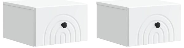 Fali éjjeli szekrény 2 pcs Fehér 33 x 34,5 x 20 cm Szerelt Fa