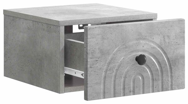 Fali éjjeli szekrény Betonszürke 33 x 34,5 x 20 cm Szerelt Fa