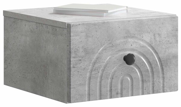 Fali éjjeli szekrény Betonszürke 33 x 34,5 x 20 cm Szerelt Fa