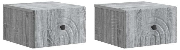 Fali éjjeli szekrény 2 pcs Szürke Sonoma 33 x 34,5 x 20 cm