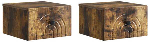 Fali éjjeli szekrény 2 pcs Füstös Tölgy 33 x 34,5 x 20 cm