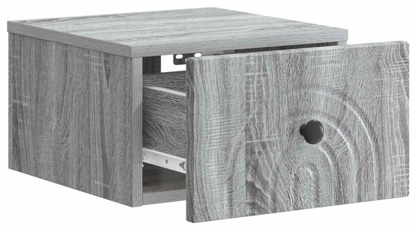Fali éjjeli szekrény 2 pcs Szürke Sonoma 33 x 34,5 x 20 cm