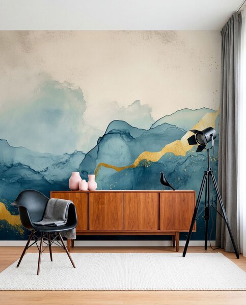 Fotótapéta Vintage smaragd akvarell kompozíció, Fotótapéta akvarell, w01362 : Uwalls.hu