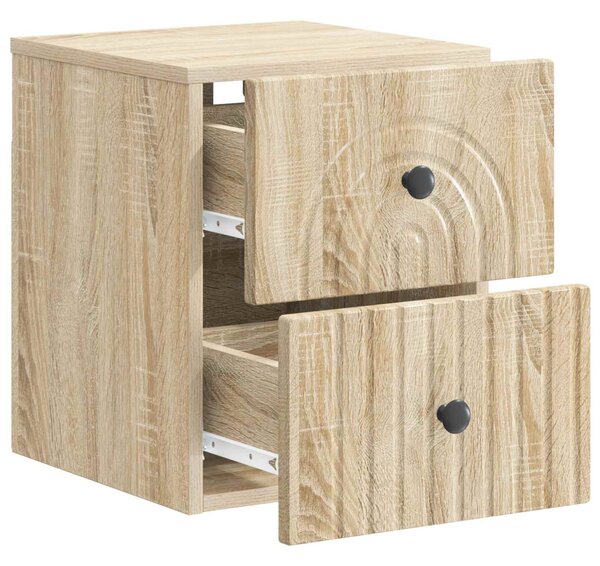 Fali éjjeli szekrény 2 pcs Sonoma Tölgy 33 x 34,5 x 40 cm
