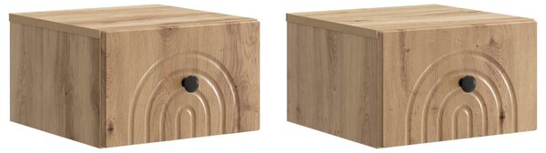 Fali éjjeli szekrény 2 pcs Kézműves Tölgy 33 x 34,5 x 20 cm