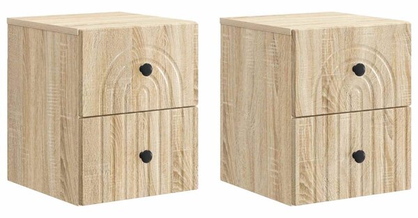 Fali éjjeli szekrény 2 pcs Sonoma Tölgy 33 x 34,5 x 40 cm