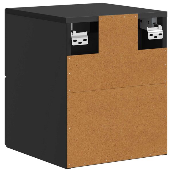 Fali éjjeli szekrény 2 pcs Fekete 33 x 34,5 x 40 cm Szerelt Fa