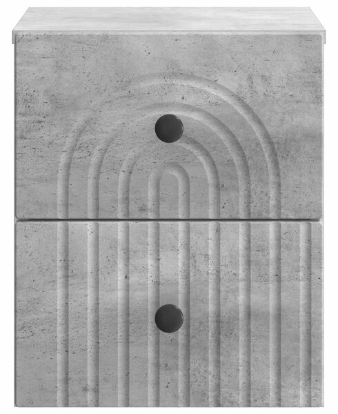 Fali éjjeli szekrény Betonszürke 33 x 34,5 x 40 cm Szerelt Fa
