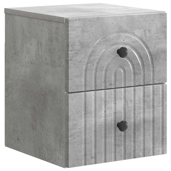 Fali éjjeli szekrény Betonszürke 33 x 34,5 x 40 cm Szerelt Fa