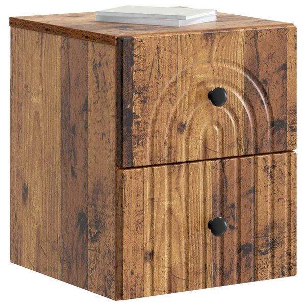 Fali éjjeli szekrény fiókkal 2 pcs Antik Fa 33 x 34,5 x 40 cm