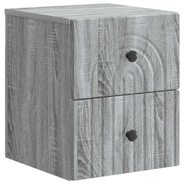 Fali éjjeli szekrény 2 pcs Szürke Sonoma 33 x 34,5 x 40 cm