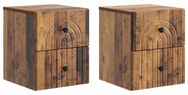 Fali éjjeli szekrény fiókkal 2 pcs Antik Fa 33 x 34,5 x 40 cm
