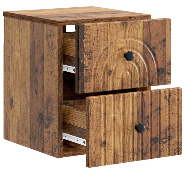 Fali éjjeli szekrény fiókkal 2 pcs Antik Fa 33 x 34,5 x 40 cm