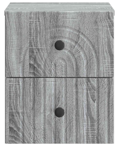 Fali éjjeli szekrény 2 pcs Szürke Sonoma 33 x 34,5 x 40 cm