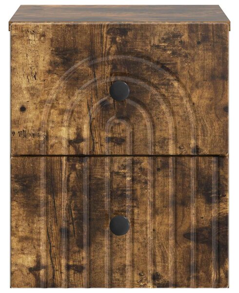 Fali éjjeli szekrény 2 pcs Füstös Tölgy 33 x 34,5 x 40 cm