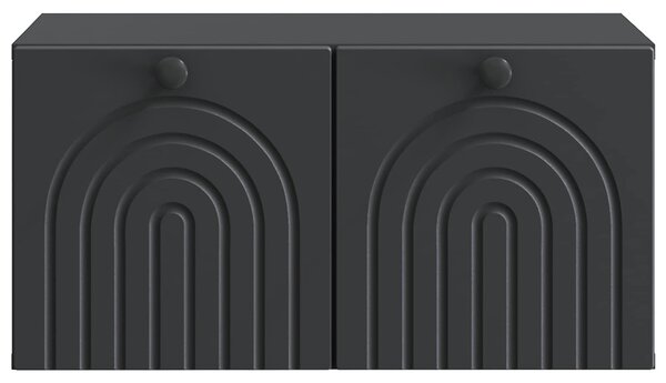Fali TV szekrény Fekete 59,5 x 41 x 30 cm Szerelt Fa