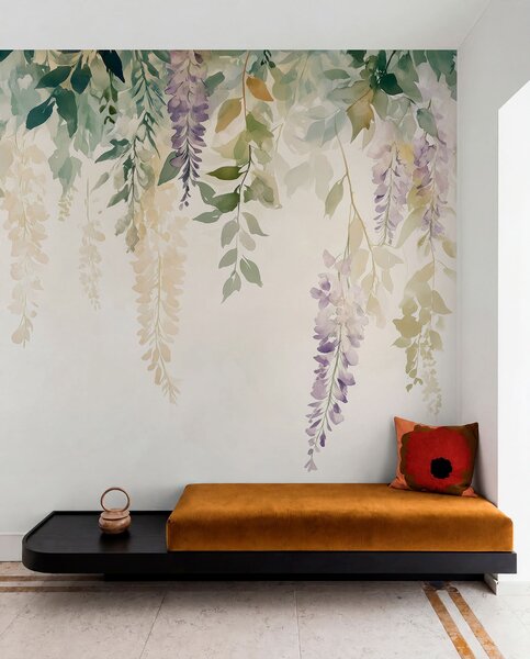 Fotótapéta Wisteria virág dísz, virágos, akvarell, természetes színek, akvarell,, Fotótapéta virágok és növények, w01545 : Uwalls.hu