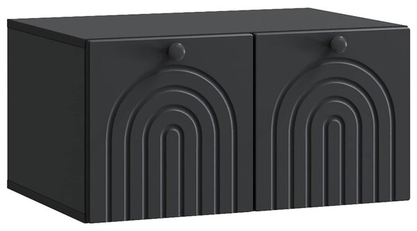 Fali TV szekrény Fekete 59,5 x 41 x 30 cm Szerelt Fa