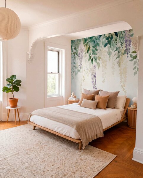 Fotótapéta Wisteria virág dísz, virágos, akvarell, természetes színek, akvarell,, Fotótapéta virágok és növények, w01545 : Uwalls.hu