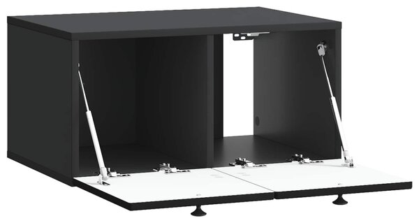 Fali TV szekrény Fekete 59,5 x 41 x 30 cm Szerelt Fa