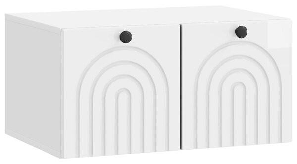 Fali TV szekrény Magasfényű Fehér 59,5 x 41 x 30 cm Szerelt Fa