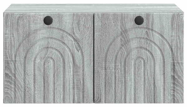Fali TV szekrény Szürke Sonoma 59,5 x 41 x 30 cm Szerelt Fa