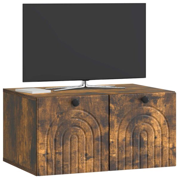 Fali TV szekrény Füstös Tölgy 59,5 x 41 x 30 cm Szerelt Fa