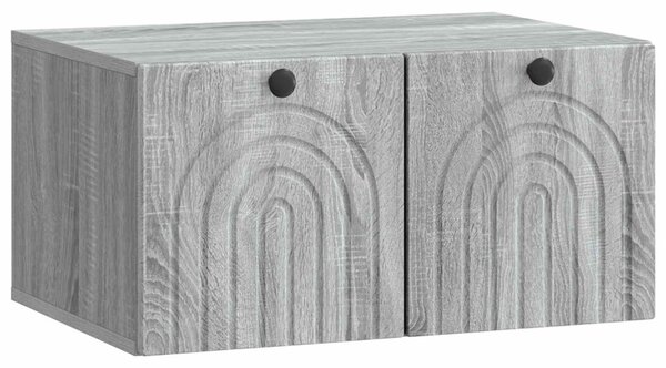 Fali TV szekrény Szürke Sonoma 59,5 x 41 x 30 cm Szerelt Fa