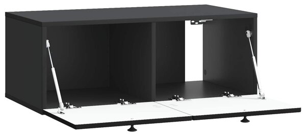 Fali TV szekrény Fekete 78,5 x 41 x 30 cm Szerelt Fa