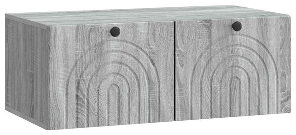 Fali TV szekrény Szürke Sonoma 78,5 x 41 x 30 cm Szerelt Fa