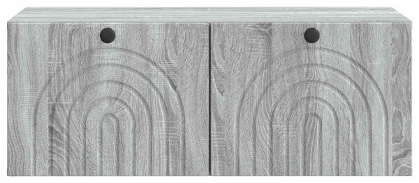 Fali TV szekrény Szürke Sonoma 78,5 x 41 x 30 cm Szerelt Fa