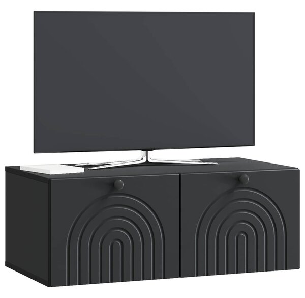 Fali TV szekrény Fekete 78,5 x 41 x 30 cm Szerelt Fa