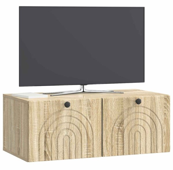 Fali TV szekrény Sonoma Tölgy 78,5 x 41 x 30 cm Szerelt Fa