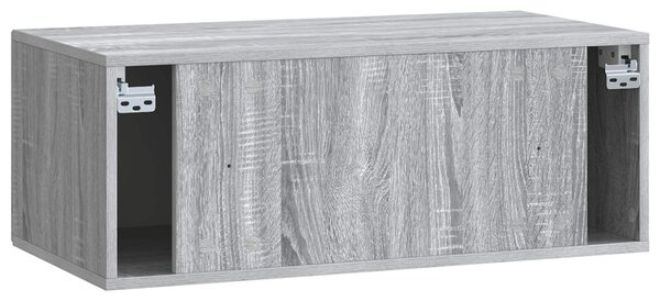Fali TV szekrény Szürke Sonoma 78,5 x 41 x 30 cm Szerelt Fa