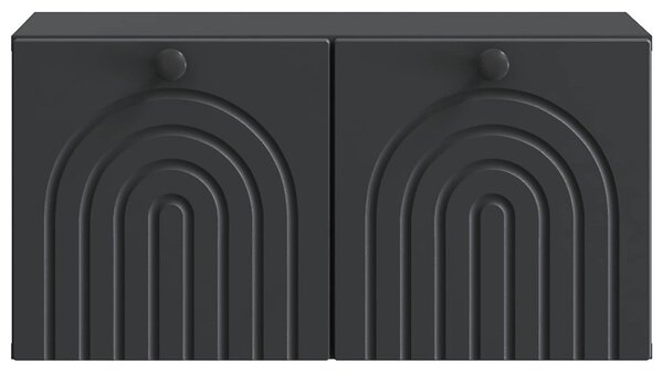 Fali TV szekrény Fekete 59,5 x 31 x 30 cm Szerelt Fa