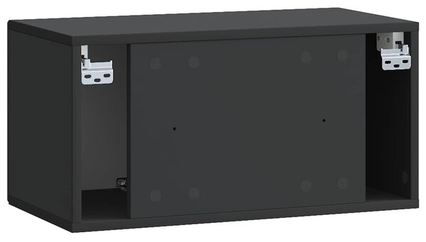 Fali TV szekrény Fekete 59,5 x 31 x 30 cm Szerelt Fa