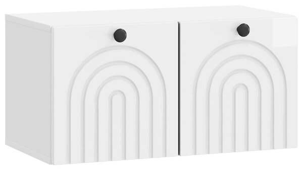 Fali TV szekrény Magasfényű Fehér 59,5 x 31 x 30 cm Szerelt Fa