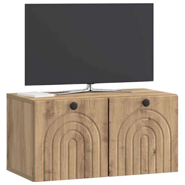Fali TV szekrény Kézműves Tölgy 59,5 x 31 x 30 cm Szerelt Fa