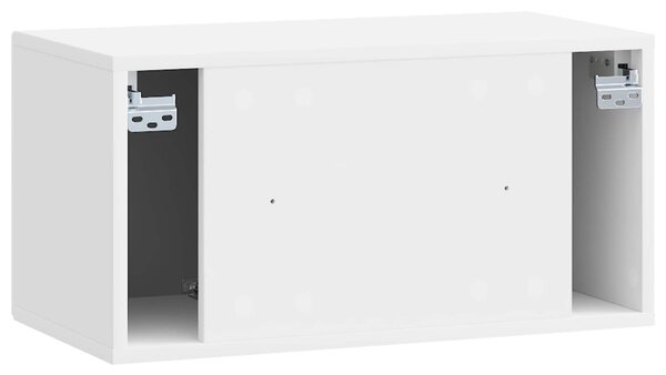 Fali TV szekrény Magasfényű Fehér 59,5 x 31 x 30 cm Szerelt Fa
