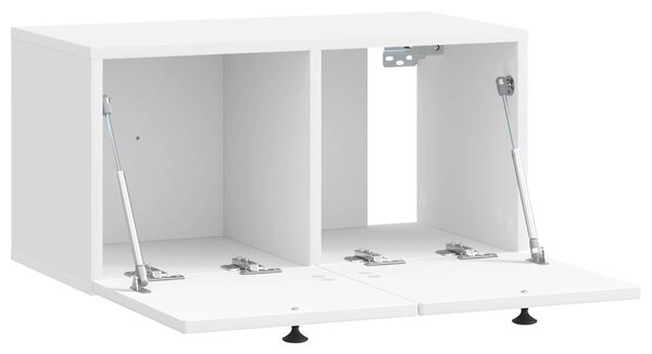 Fali TV szekrény Magasfényű Fehér 59,5 x 31 x 30 cm Szerelt Fa