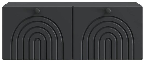 Fali TV szekrény Fekete 78,5 x 31 x 30 cm Szerelt Fa