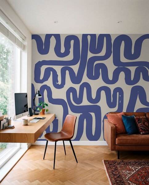 Fotótapéta Kék kanyargó vonalak, Fotótapéta modern, w01686 : Uwalls.hu