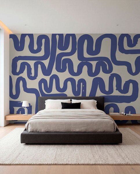 Fotótapéta Kék kanyargó vonalak, Fotótapéta modern, w01686 : Uwalls.hu