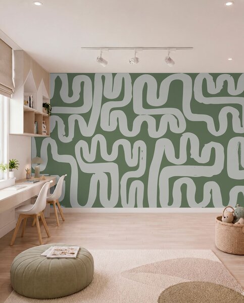 Fotótapéta Zöld kanyargós vonalak, Fotótapéta absztrakt, w01686v3 : Uwalls.hu